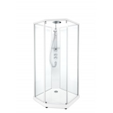 Душевая кабина IDO Showerama 10-5 Comfort  558.201.301 пятиугольная 900х900 мм профиль белый прозрачное стекло